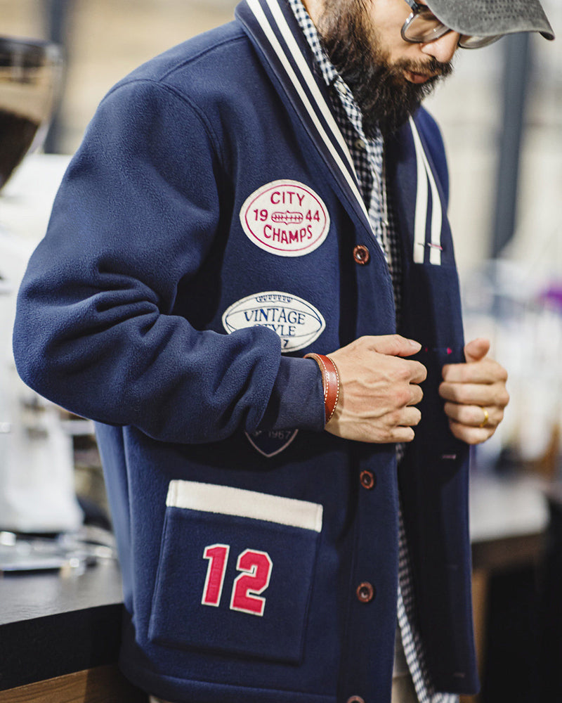 Vintage Green Fleece Cardigan Jacket – Oversized Cropped Baseball Streetwear
