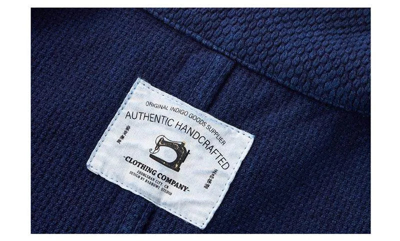 Japanese Vintage Plant Indigo Heavy French Cargo Jacket – Multi-Pocket Lapel Workwear – Japanese vintage | yamalin clothes | Yamalinclothes