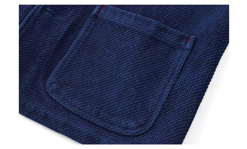 Japanese Vintage Plant Indigo Heavy French Cargo Jacket – Multi-Pocket Lapel Workwear – Japanese vintage | yamalin clothes | Yamalinclothes