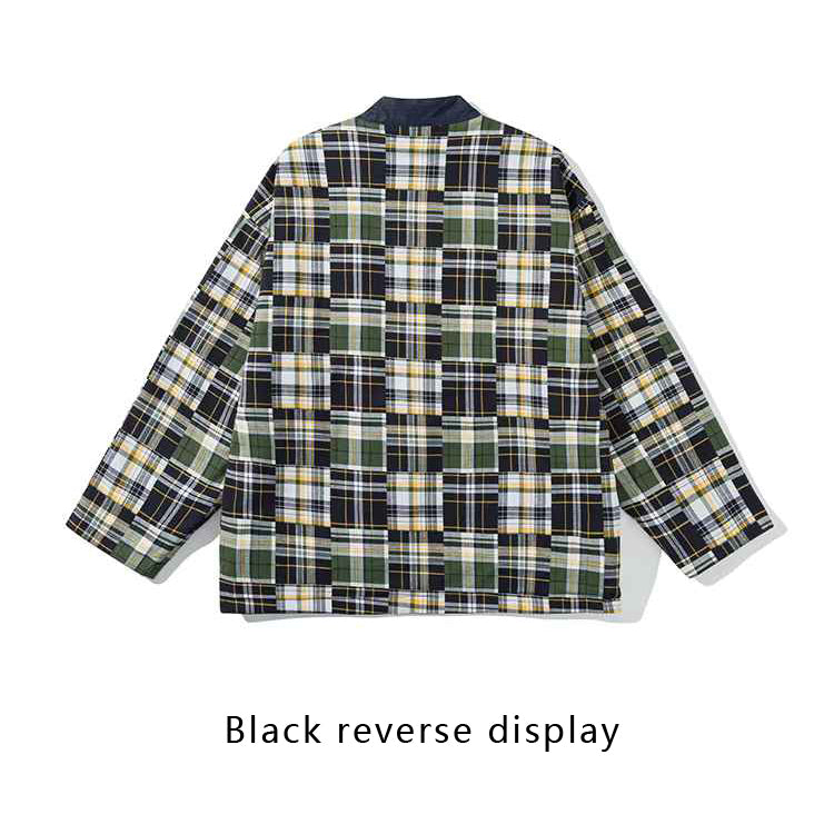 Japanese retro splicing double-sided wearing robe casual coat