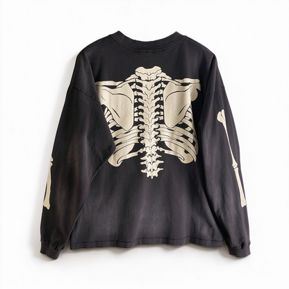 Skeleton Long-Sleeve T-Shirt – Front & Back Print
