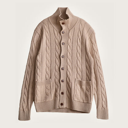 Twist Knit Collar Jacket – Old Money Wool Blend Men – Japanese vintage | fall outfits 2026 | fall winter outfits | classy winter outfits | lazy comfy outfits | japanese streetwear | vintage workwear | yamalin clothes | Yamalinclothes