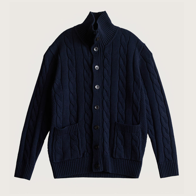 Twist Knit Collar Jacket – Old Money Wool Blend Men – Japanese vintage | fall outfits 2026 | fall winter outfits | classy winter outfits | lazy comfy outfits | japanese streetwear | vintage workwear | yamalin clothes | Yamalinclothes
