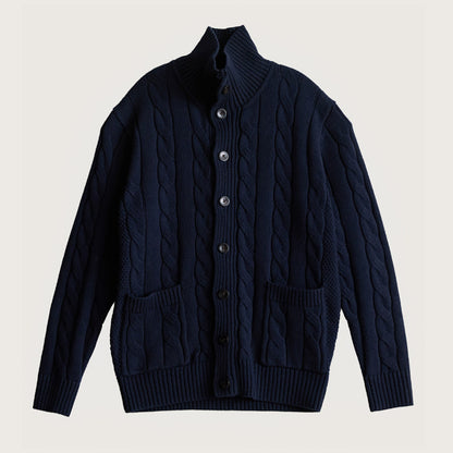 Twist Knit Collar Jacket – Old Money Wool Blend Men – Japanese vintage | fall outfits 2026 | fall winter outfits | classy winter outfits | lazy comfy outfits | japanese streetwear | vintage workwear | yamalin clothes | Yamalinclothes
