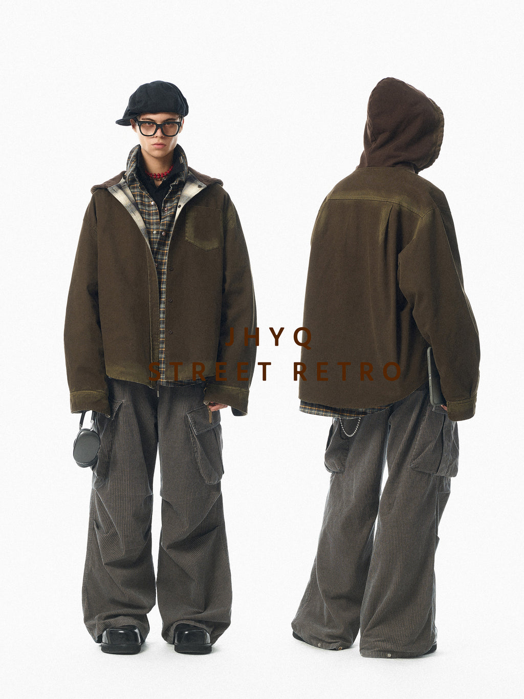 Vintage Reversible Hooded Plaid Jacket – Heavy Dual-Wear (Unisex)