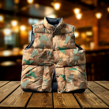 Men's Reversible 90% White Duck Down Camouflage Vest