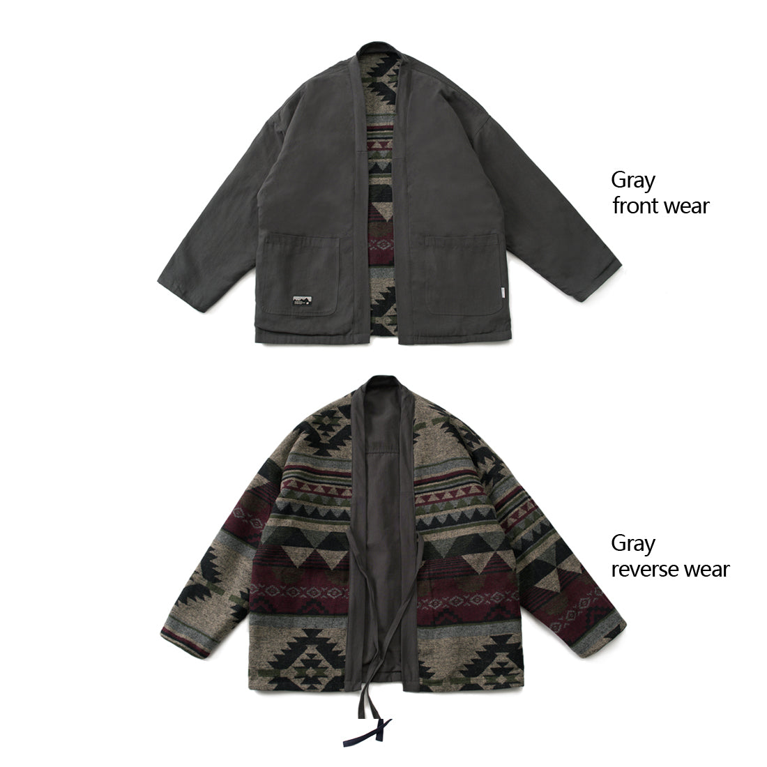 Men's Japanese Retro Reversible Ethnic Style Dao Robe Jacket
