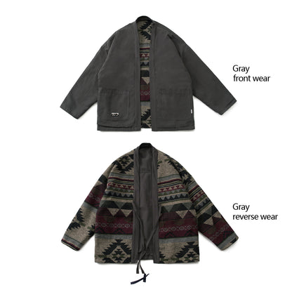 Men's Japanese Retro Reversible Ethnic Style Dao Robe Jacket