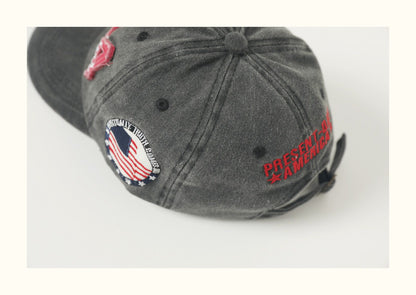 Hats for men and women, face-enhancing small baseball caps, Korean style washed digital appliqué baseball caps, men's spring/summer Japanese style