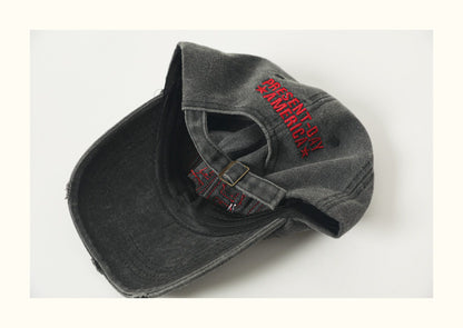 Hats for men and women, face-enhancing small baseball caps, Korean style washed digital appliqué baseball caps, men's spring/summer Japanese style