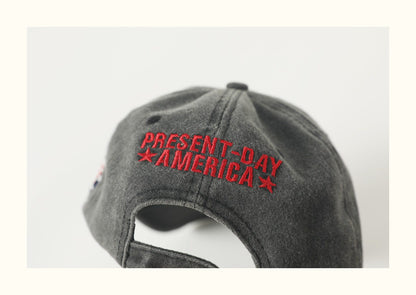 Hats for men and women, face-enhancing small baseball caps, Korean style washed digital appliqué baseball caps, men's spring/summer Japanese style