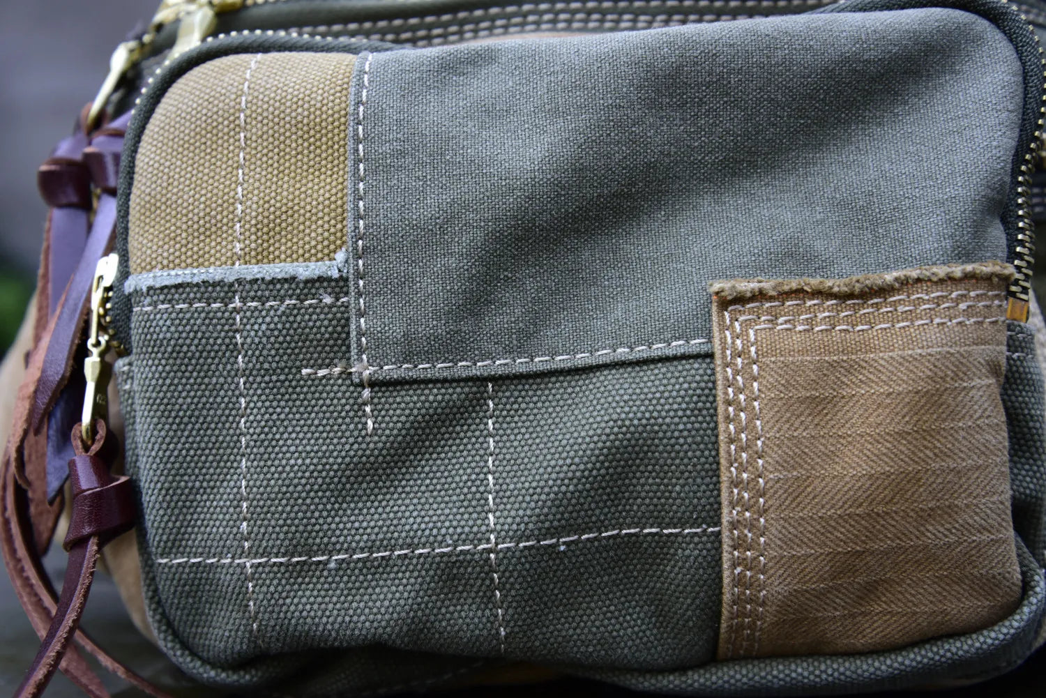 Vintage Distressed Patchwork Crossbody Chest Bag – Japanese Streetwear Unisex Fanny Pack – Japanese vintage | yamalin clothes | Yamalinclothes
