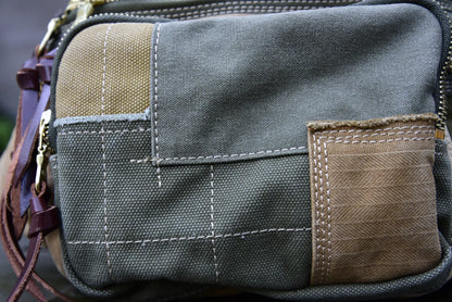 Vintage Distressed Patchwork Crossbody Chest Bag – Japanese Streetwear Unisex Fanny Pack – Japanese vintage | yamalin clothes | Yamalinclothes