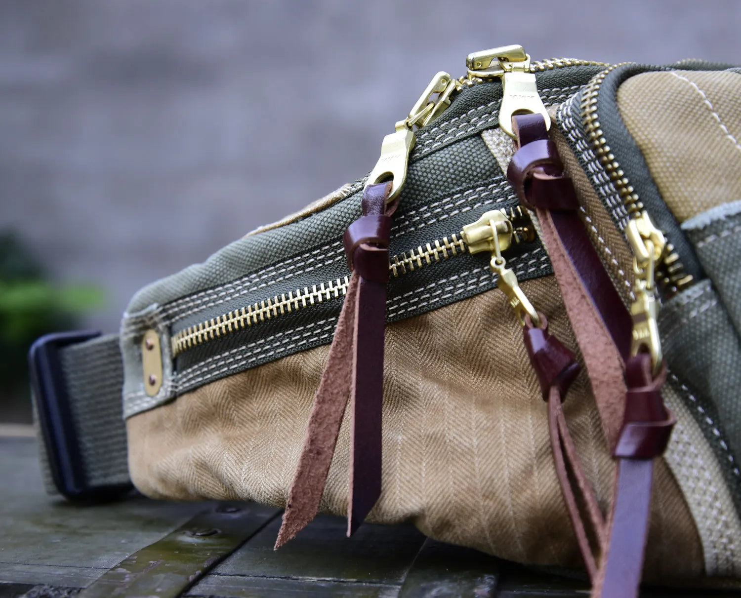 Vintage Distressed Patchwork Crossbody Chest Bag – Japanese Streetwear Unisex Fanny Pack – Japanese vintage | yamalin clothes | Yamalinclothes