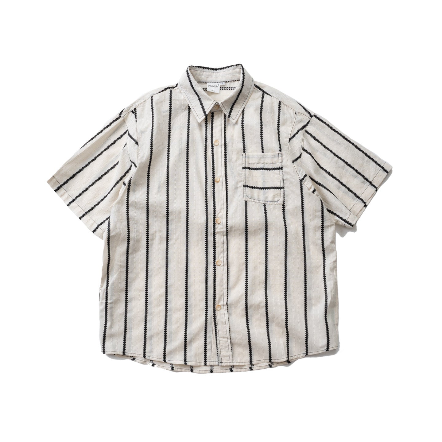 Japanese Striped Short Sleeve Shirt - Loose Casual Breathable Summer Shirt for Men