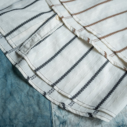 Japanese Striped Short Sleeve Shirt - Loose Casual Breathable Summer Shirt for Men