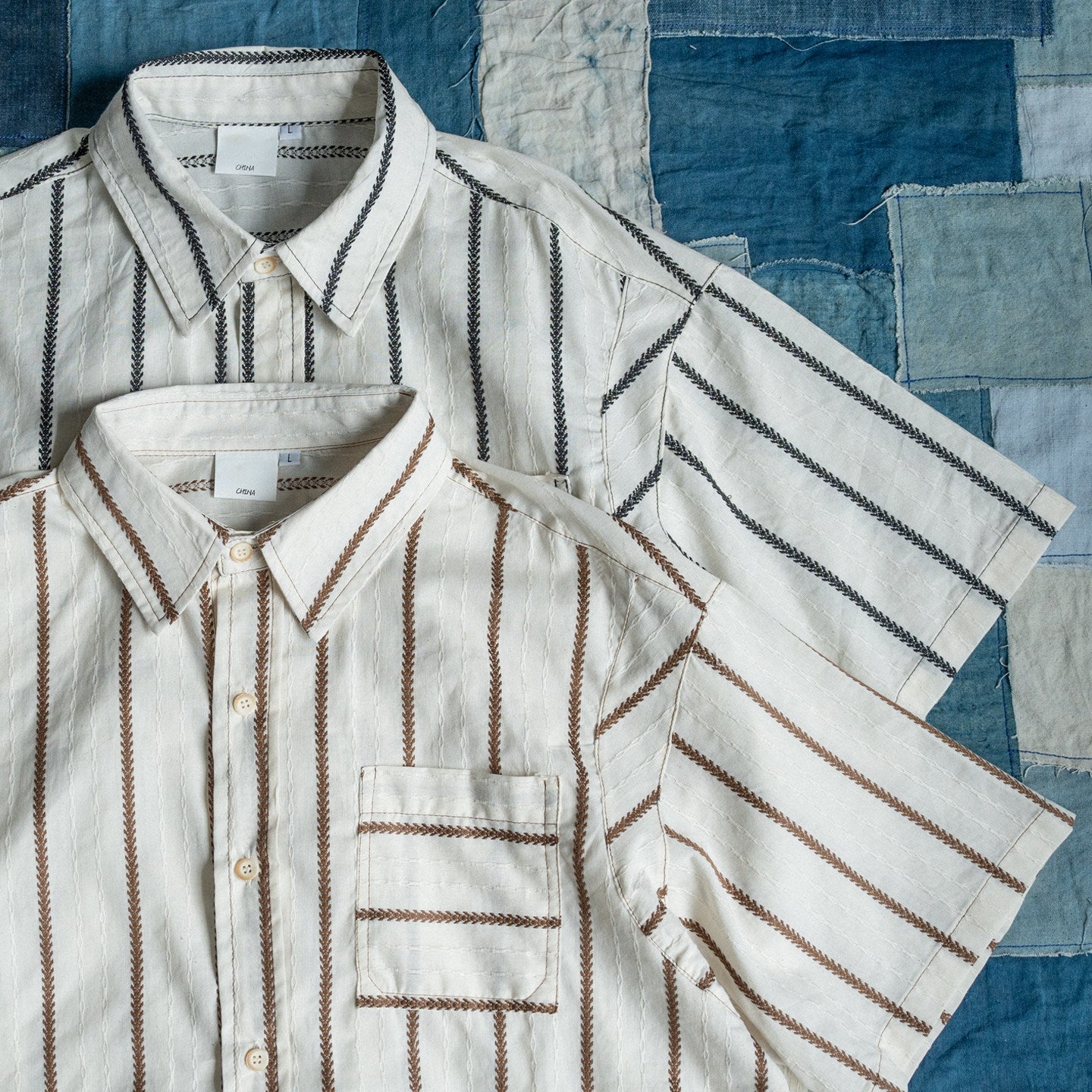 Japanese Striped Short Sleeve Shirt - Loose Casual Breathable Summer Shirt for Men