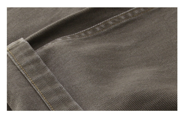 Japanese Vintage Distressed Cargo Pants Men – Pleated Bootcut Wide Leg Cotton Trousers