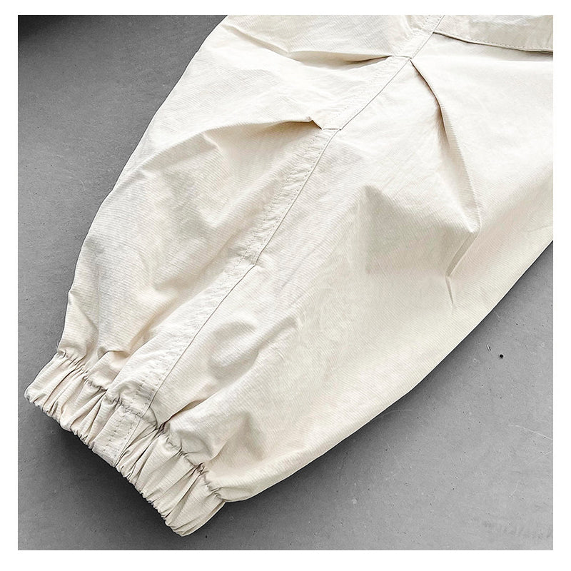 Japanese retro summer thin cargo pants loose wide-leg quick-drying multi-pocket dad pants men's legging casual pants
