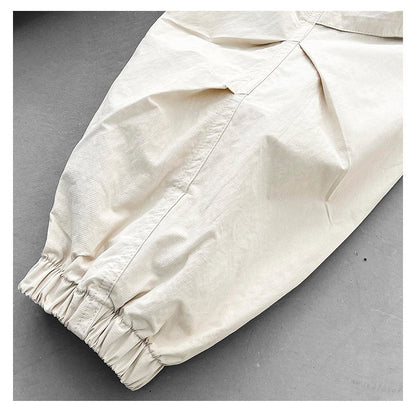 Japanese retro summer thin cargo pants loose wide-leg quick-drying multi-pocket dad pants men's legging casual pants