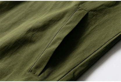 Japanese style men and women loose collarless tooling insert pocket casual all-match jacket shirt details full score
