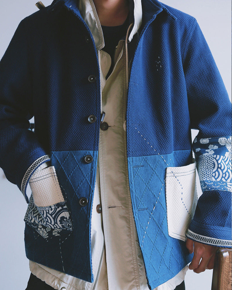 Handmade Indigo-Dyed Sashiko Kendo Jacket – Limited Edition Japanese Vintage Streetwear