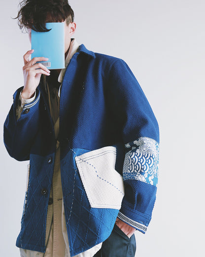 Handmade Indigo-Dyed Sashiko Kendo Jacket – Limited Edition Japanese Vintage Streetwear