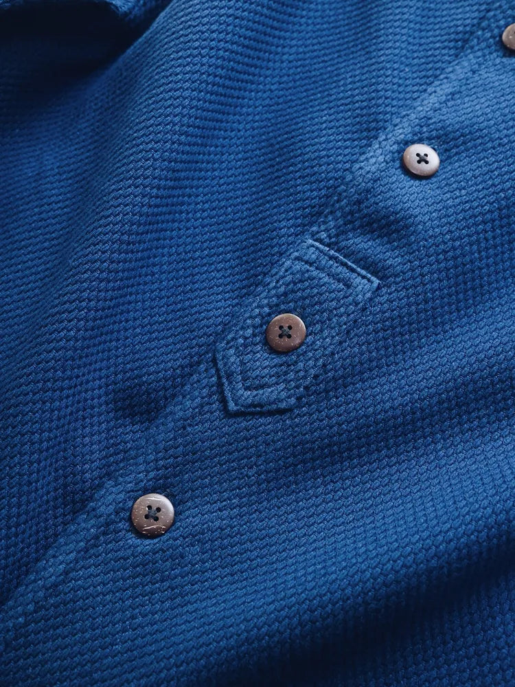 Limited Edition Indigo-Dyed Kendo Uniform Stand Collar Jacket Handmade Sashizi Long Sleeve Vintage Vintage Jacket