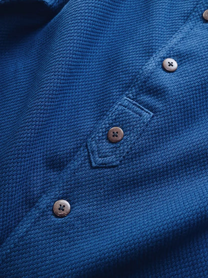 Limited Edition Indigo-Dyed Kendo Uniform Stand Collar Jacket Handmade Sashizi Long Sleeve Vintage Vintage Jacket