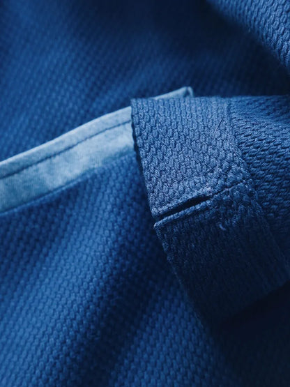 Limited Edition Indigo-Dyed Kendo Uniform Stand Collar Jacket Handmade Sashizi Long Sleeve Vintage Vintage Jacket