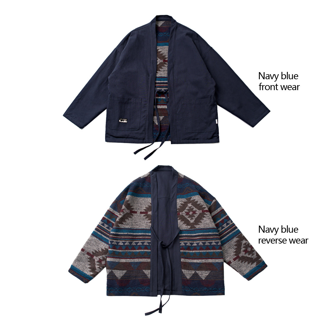 Men's Japanese Retro Reversible Ethnic Style Dao Robe Jacket