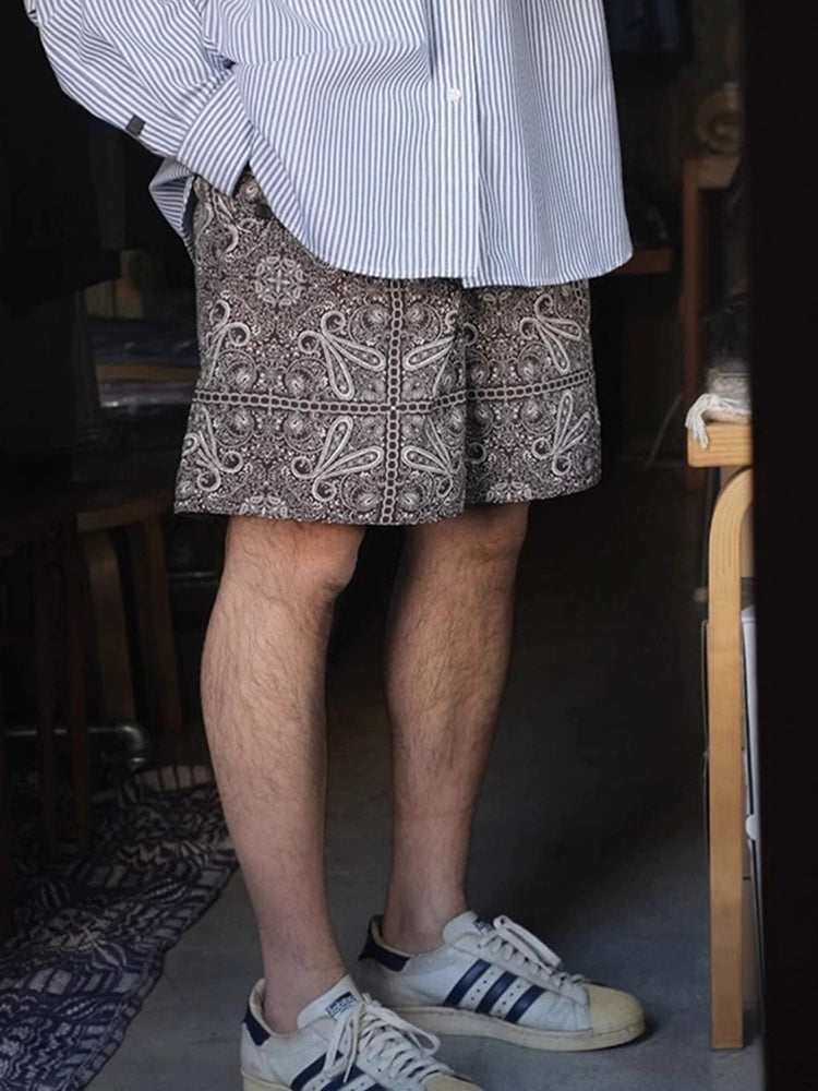 24SS DAIWA PIER39 Japanese cashew pattern summer men's and women's versatile loose casual drawstring shorts