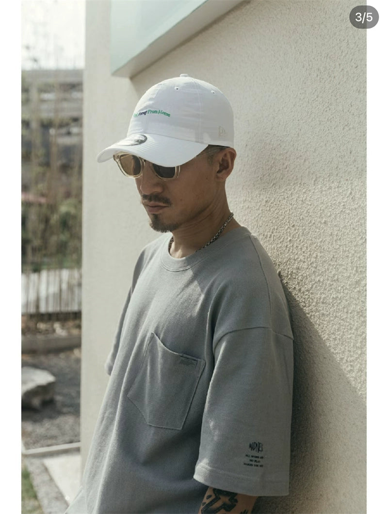 Short sleeve t-shirt summer round collar tooling pocket fashion brand 260g T-shirt