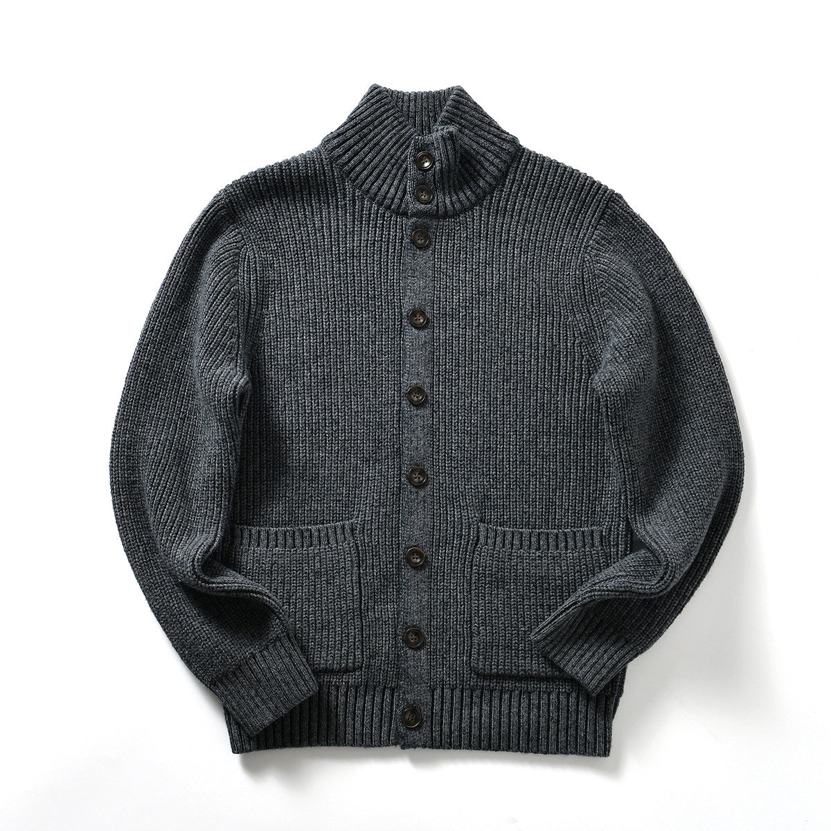 90% Wool Stand-Collar Knit Sweater – Thickened Oversized Unisex