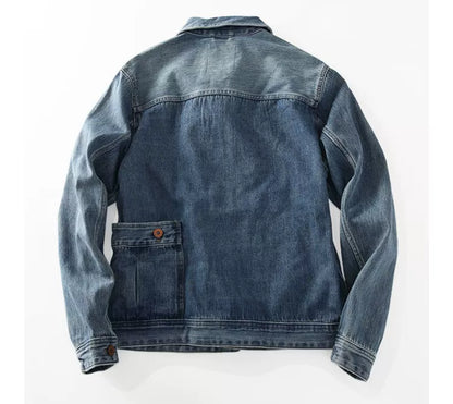 Washed Denim Jacket – Vintage Double Pocket – Coats Jackets | japanese streetwear | vintage workwear | unisex | Yamalinclothes