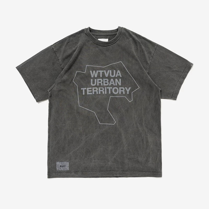 Japanese 813 SS COTTON washed distressed batik print casual sports short sleeve T-shirt men's 25SS