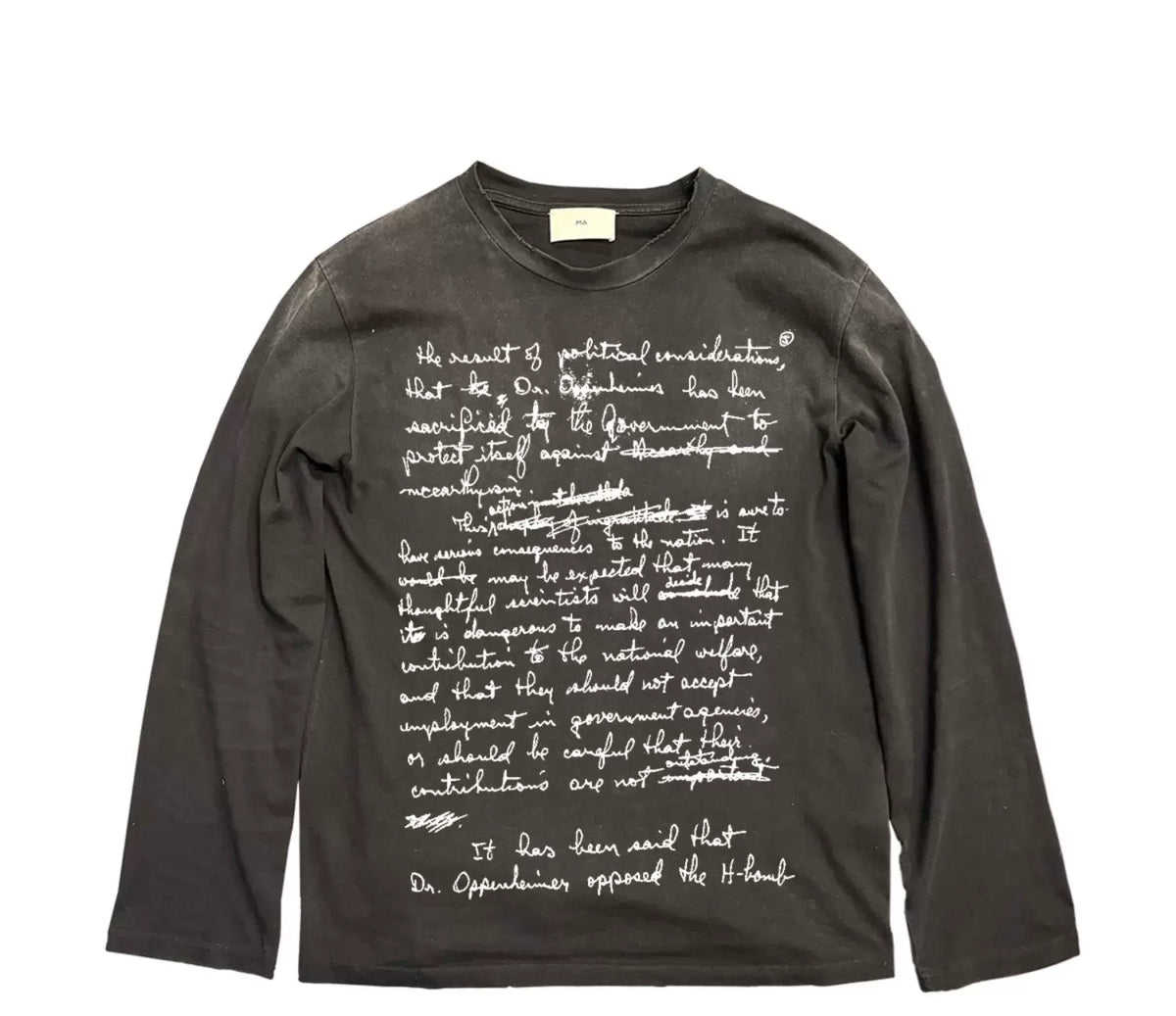 Graphic Long-Sleeve T-Shirt – Handwritten Text | Yamalinclothes
