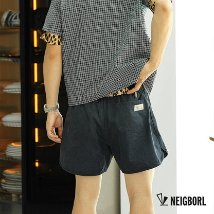 شورت صيفي أمريكي كاجوال فضفاض ومغسول بطباعة متعدد الاستخدامات