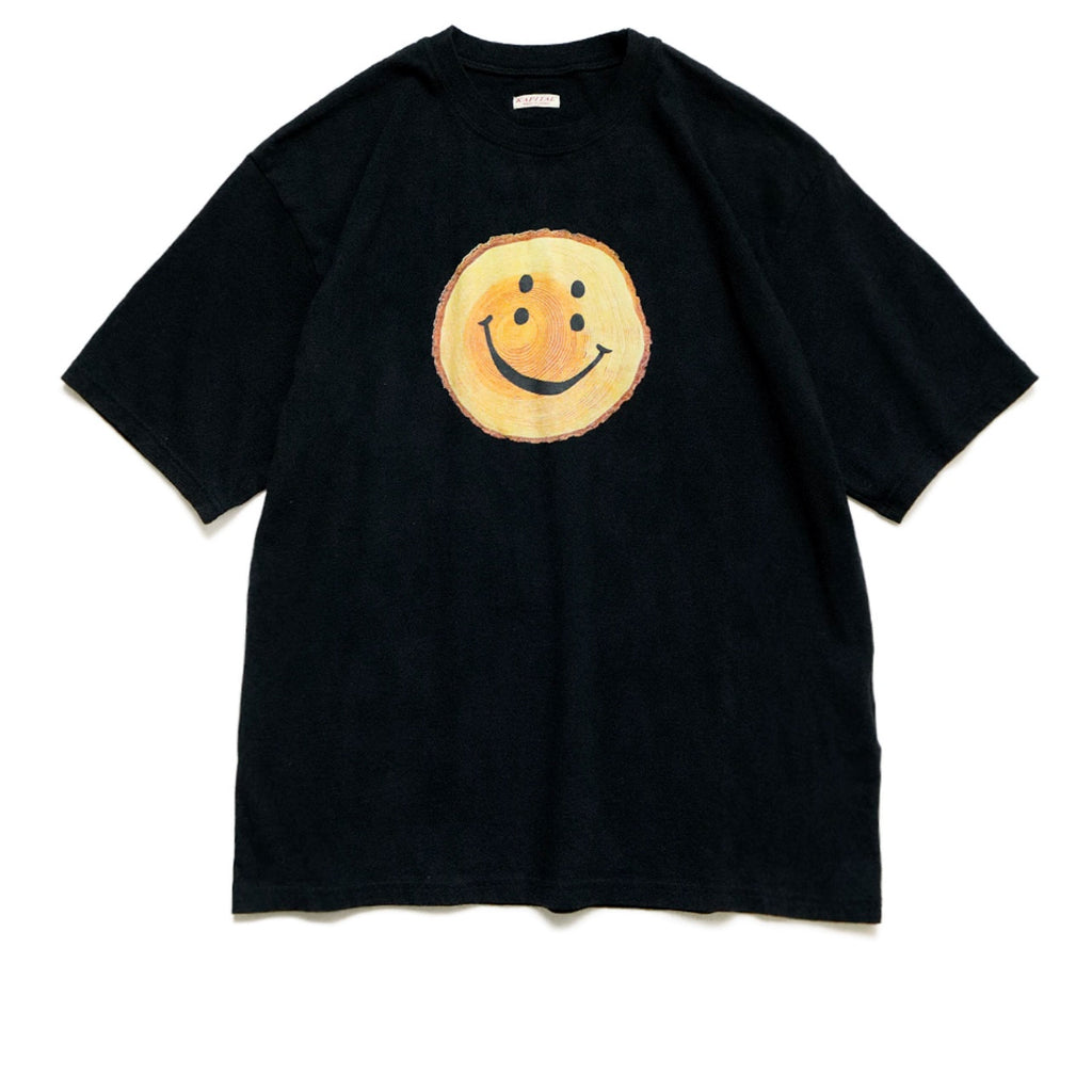 Japanese casual tenzhu cotton loose crew neck smiley face print short sleeve T-shirt