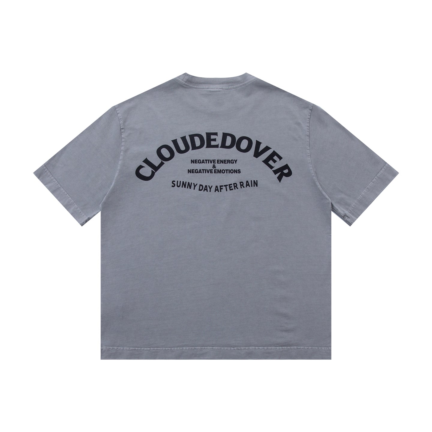 Summer American Retro 300g Heavy Cotton Wash Aged Front and Back Letter Print Loose Short Sleeve T-Shirt For Men And Women