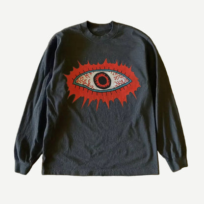 260g Heavyweight Cotton Long Sleeve T-Shirt – Niche Unisex American Retro