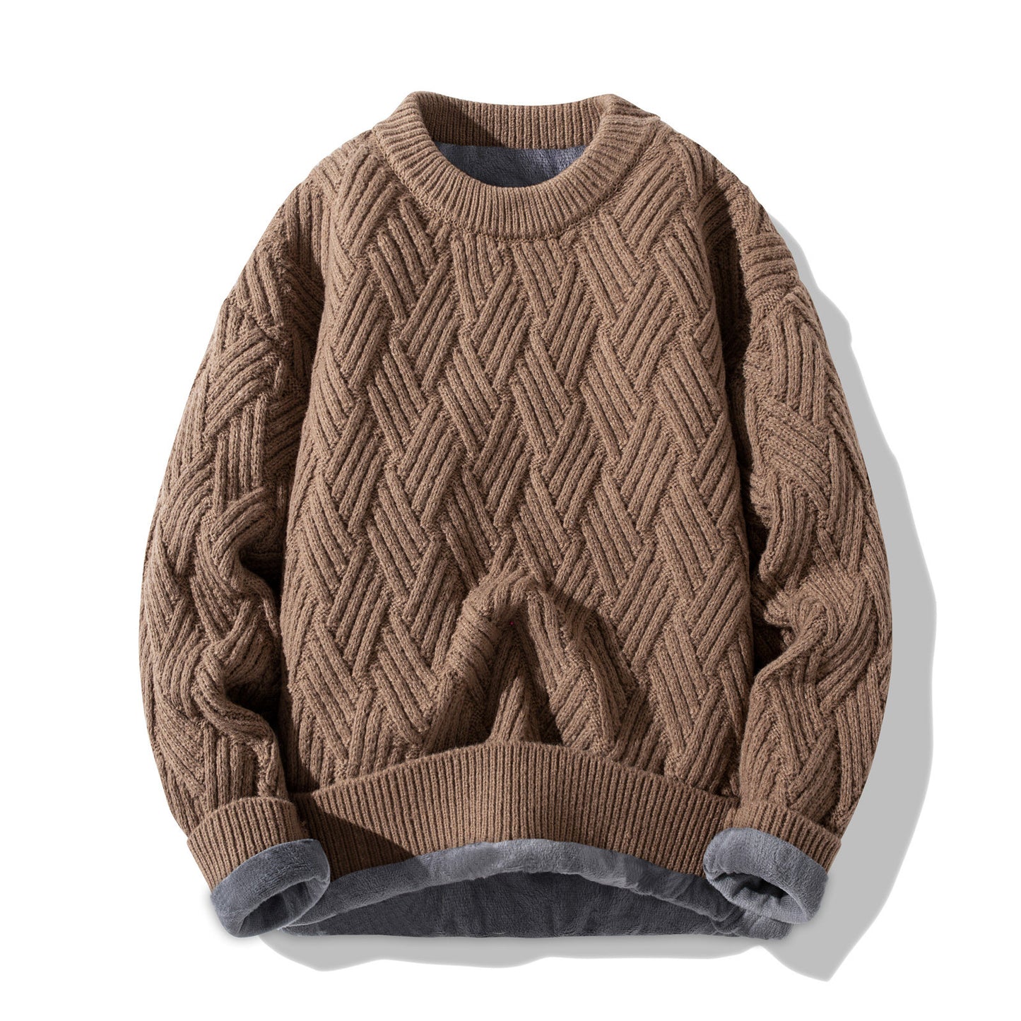 Chunky Twist Knit Sweater – Fleece-Lined Thickened Pullover Unisex Winter Knitwear – Japanese vintage | yamalin clothes | Yamalinclothes