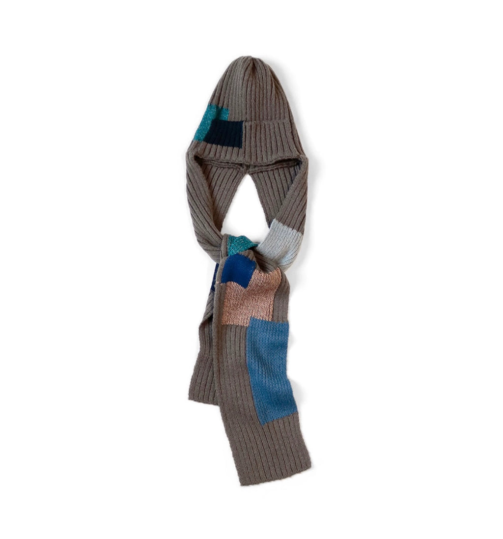 Japanese casual autumn/winter cold hat 2-in-1 patch knitted cold hat scarf