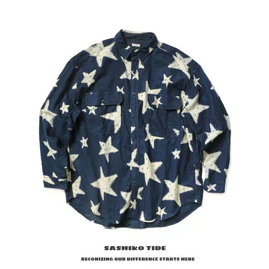 22SS KAPITAL Hirata and Hong Japanese trendy batik washed pleated loose casual long-sleeved shirt