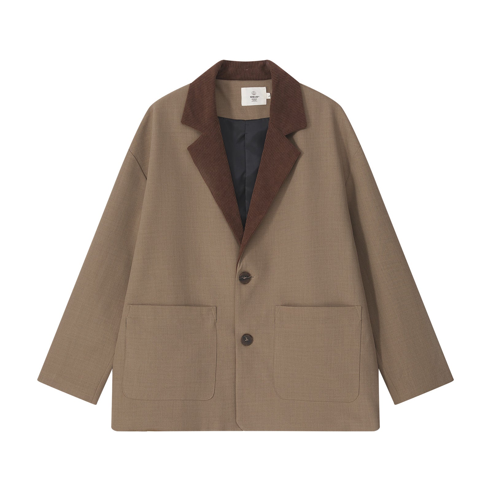 Spring and Autumn New corduroy collar casual suit for men loose profile high-class suit color matching outer