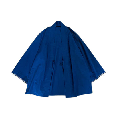 Indigo Dyed Loose Robe Jacket – Japanese Artisan Three-Quarter Sleeve Cardigan
