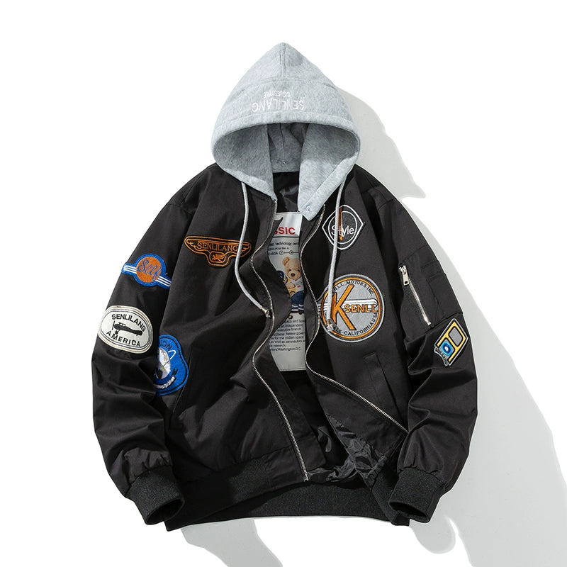 Retro Locomotive Bomber Jacket – Thickened Baseball Style (Unisex)