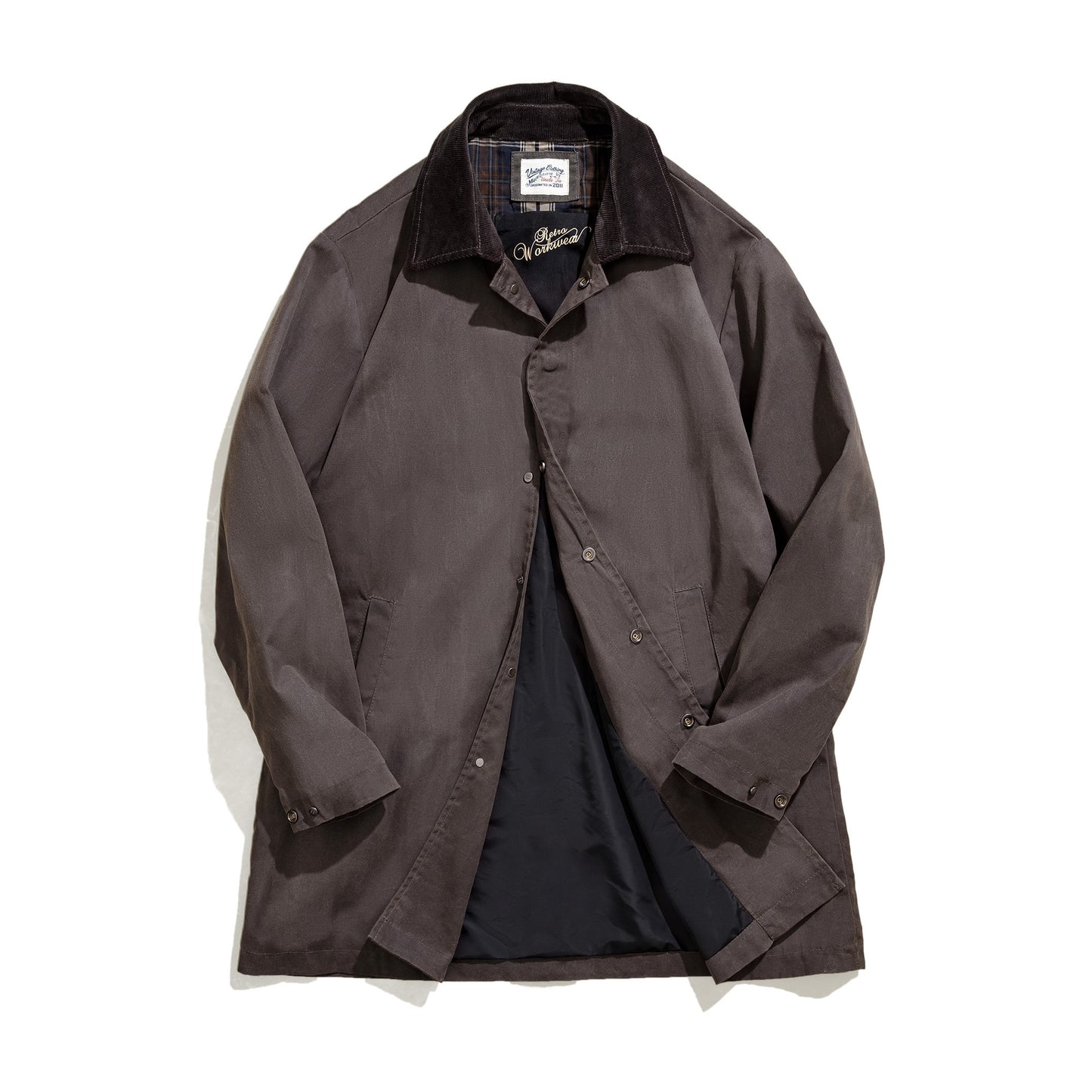 Oil Wax Waterproof Windbreaker Coat – American Retro Lapel Men's