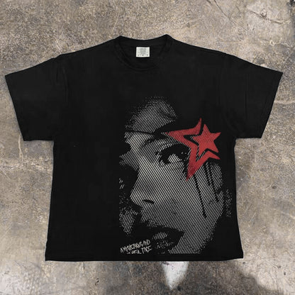 DTG Hip-Hop Graphic Tee – Men's American Retro High Street Short Sleeve T-Shirt