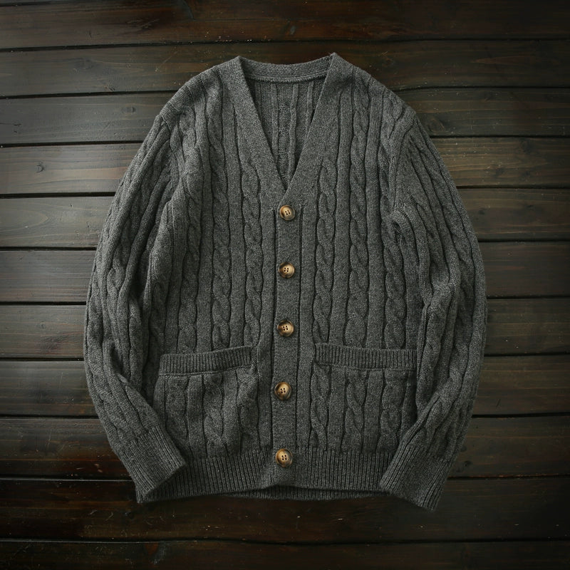 A small amount of goodies! Heavy all-wool! Foreign trade tail list men's autumn and winter thickened knitted cardigan sweater jacket tide